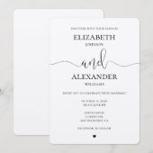 Moderne kraft bruiloft uitnodiging. Eenvoudige uit Kaart (Voorkant / Achterkant)