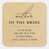 Moderne Kraft Moeder van de Bruid Cadeau Vierkante Sticker (Voorkant)