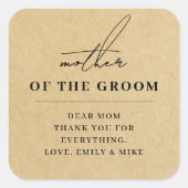Moderne Kraft Moeder van de Bruidegom Cadeau Vierkante Sticker (Voorkant)