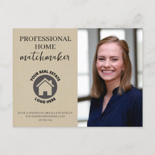 Moderne Kraft Paper Real Estate Marketing voegt Lo Briefkaart