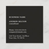 Moderne Kraft Papier Grijs Wit Monogram Consultant Vierkante Visitekaartje (Achterkant)