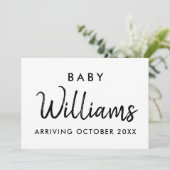Moderne Kraft Zwangerschapsaankondigingskaart Aankondiging (Staand voorkant)