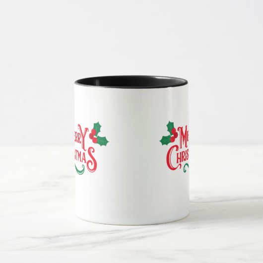 Moderne krans Vrolijke Kerstkoffie Mok (Midden)
