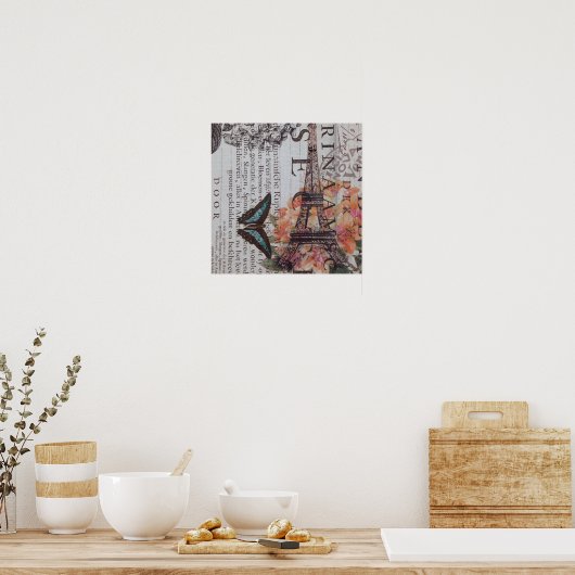 moderne krantendrukker frankrijk Eiffel Tower Pari Poster (Keuken)