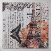 moderne krantendrukker frankrijk Eiffel Tower Pari Poster (Voorkant)