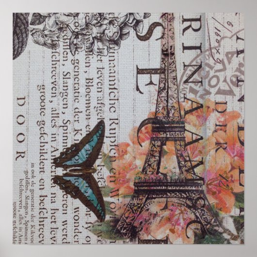 moderne krantendrukker frankrijk Eiffel Tower Pari Poster (Voorkant)