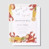 Moderne Kreeft Kookfeest Verlovingsfeest Vellum Uitnodigingen (Offset)