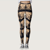 Moderne krokodillenpatroon in roos goud en zwart leggings (Voorkant)