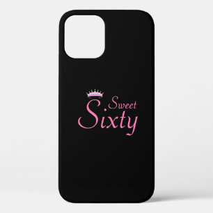 Moderne Kroon Sweet Sixty op Zwart iPhone 12 Hoesje