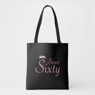 Moderne kroon Sweet Sixty op zwart Draagtas