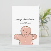 Moderne Kruidkoek Man Prettig Kerstfeest Feestdagenkaart (Staand voorkant)