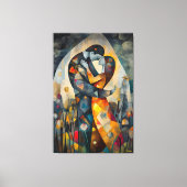 Moderne kubistische visie op de kus canvas afdruk (Voorkant)