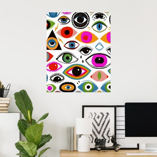 Moderne Kunst Abstract Elegant Geometrisch Minimal Poster (Thuiskantoor)