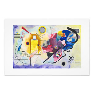 Moderne Kunst Abstract Kandinsky Geel Rood Blauw Foto Afdruk