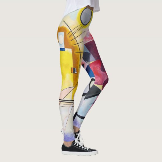 Moderne Kunst Abstract Kandinsky Geel Rood Blauw Leggings (Rechts)