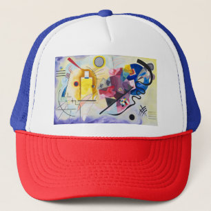 Moderne Kunst Abstract Kandinsky Geel Rood Blauw Trucker Pet
