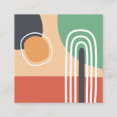 Moderne kunst abstracte regenboog en zon informatiekaartje (Voorkant)