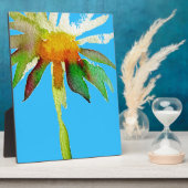 Moderne kunst bloem Daisy Blue Fotoplaat (Zijkant)