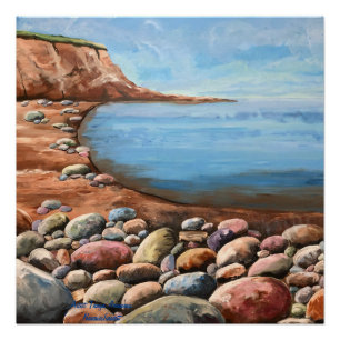 Moderne kunst Blues en Browns Seascape Coast Perfect Poster