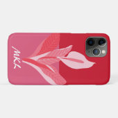 Moderne Kunst Calla Lily Rood Roze Monogram Case-Mate iPhone Case (Achterkant (horizontaal))