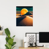 Moderne kunst duin ruimte landschap poster (Thuiskantoor)