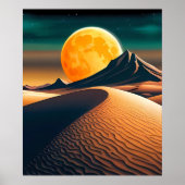 Moderne kunst duin ruimte landschap poster (Voorkant)