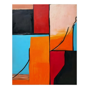 moderne kunst, geometrische vormen, abstract ontwe perfect poster