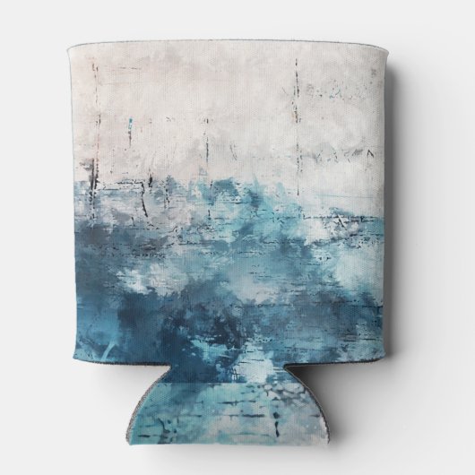 Moderne kunst: kleurrijke Abstracte penseelstreken Blikjeskoeler (Achterkant)