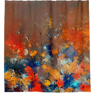 Moderne kunst. Kleurrijke hedendaagse kunst. Kleur Douchegordijn