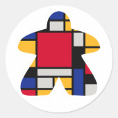 Moderne Kunst Meeple Stickers (Voorkant)