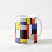 Moderne kunst Mok - Piet Mondriaan's Retro Harmony (Voorkant rechts)