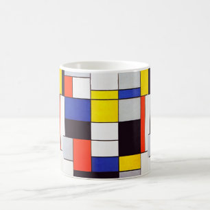 Moderne kunst Mok - Piet Mondriaan's Retro Harmony