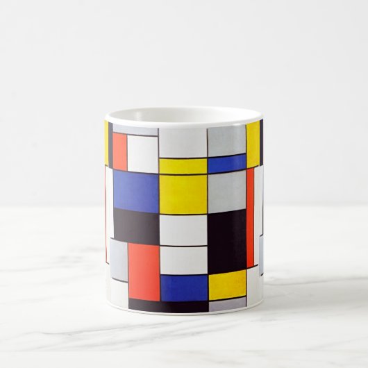 Moderne kunst Mok - Piet Mondriaan's Retro Harmony (Center)