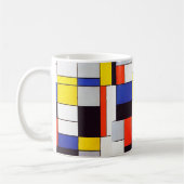 Moderne kunst Mok - Piet Mondriaan's Retro Harmony (Links)