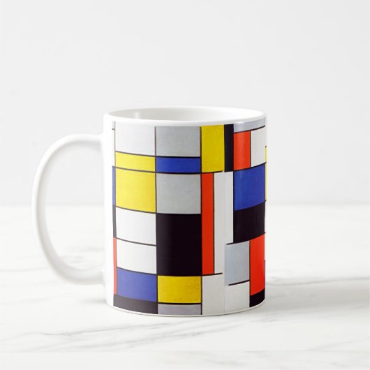 Moderne kunst Mok - Piet Mondriaan's Retro Harmony (Links)