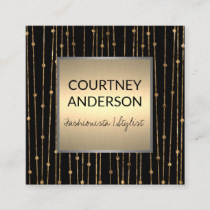 Moderne kunst   Patroon gouden lijn werk Vierkante Visitekaartje