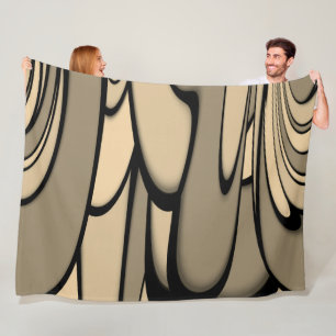 Moderne kunst smeltende bruine tinten fleece deken