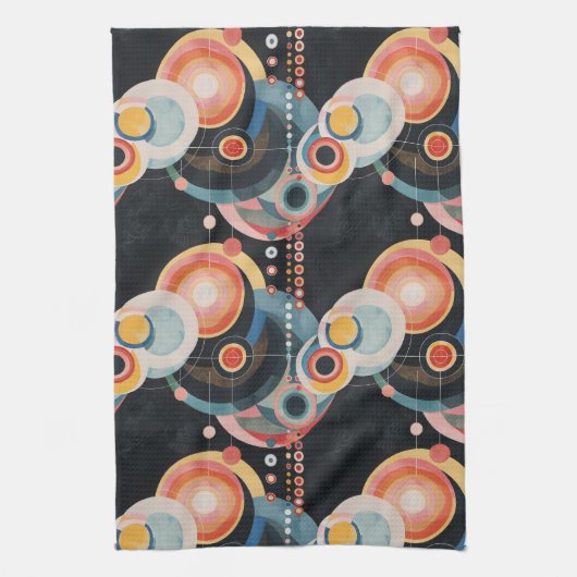 Moderne kunst uit de middeleeuwen theedoek (Verticaal)