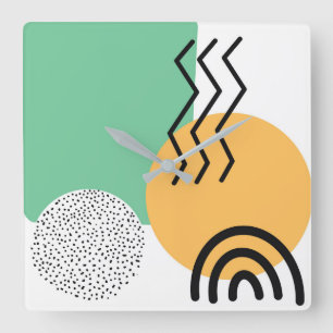 Moderne kunst uit de middeleeuwen vierkante klok