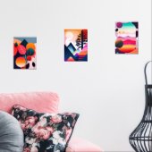 Moderne kunst uit het midden van de eeuw muurkunst sets (Woonkamer)