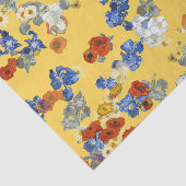 Moderne kunst Van Gogh Bloemen op Geel Tissuepapier (Detail)
