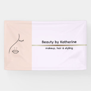 Moderne Kunst Vrouw Schoonheid Gezicht Logo Visagi Spandoek
