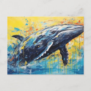 Moderne kunst Whale Painting Briefkaart
