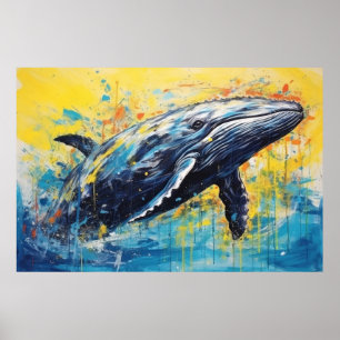Moderne kunst Whale Painting Poster