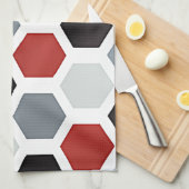 Moderne kunst zeshoek patroon theedoek (Quarter Fold)