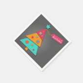 Moderne kunstboten, heldere kleurrijke kerstboom servetten (Hoek)