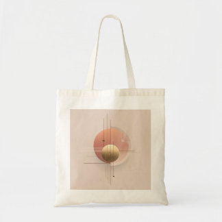 Moderne kunstdesign met cirkels en lijnen, tote bag