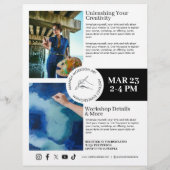 Moderne Kunstenaar Schilder Hand Logo Flyer (Achterkant)