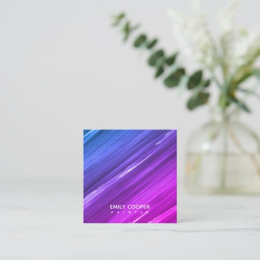 Moderne Kunstenaar Schilder Kunstwerk Studio Vierkante Visitekaartje (Staand voorkant)