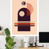 Moderne kunstgeometrische formaten samenstelling 1 poster (Thuiskantoor)